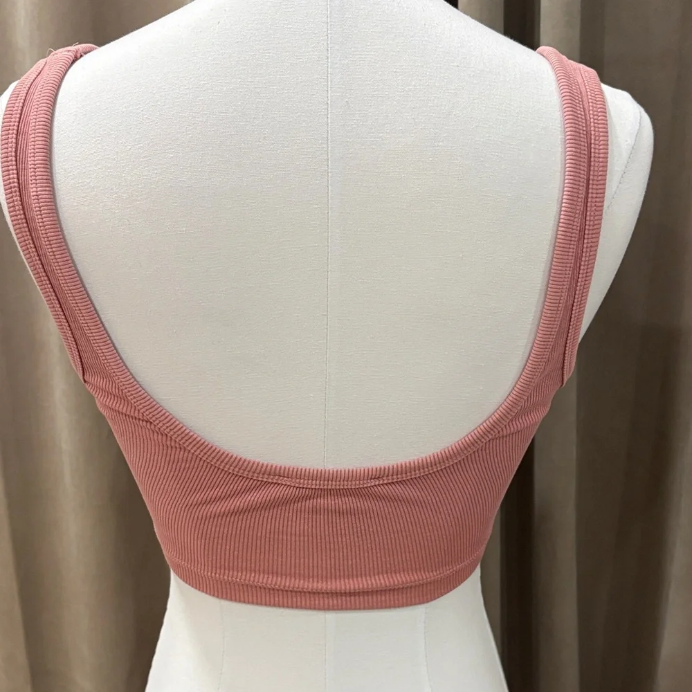 Zara Ribbed Pink Bra Top - Picture 2 of 3